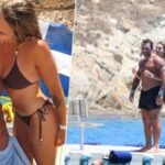 Sabalenková se snoubencem na Mykonosu: Ruka v plavkách na pláži